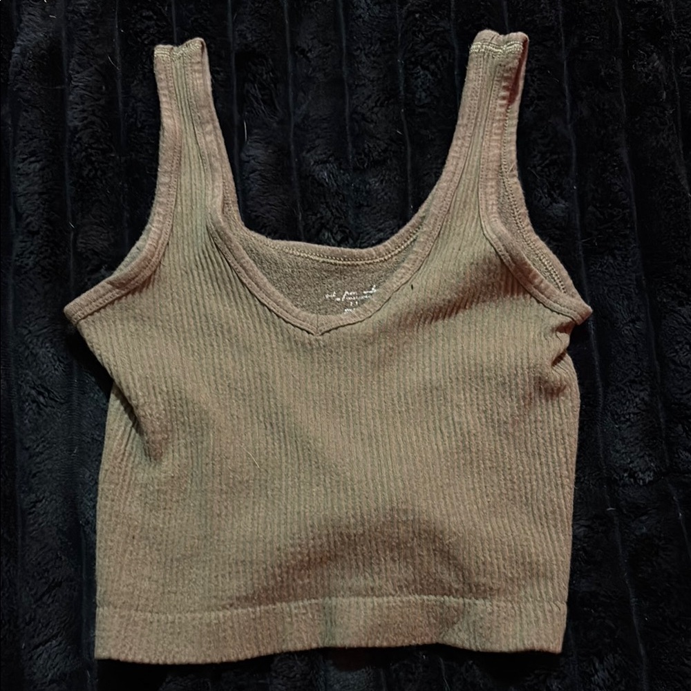 Ribbed Tan Crop Top